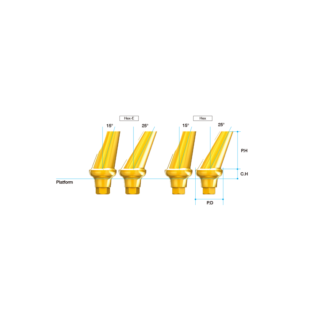 Anyridge 15° Angled Abutment (Hex) 6.0 x 2.0mm